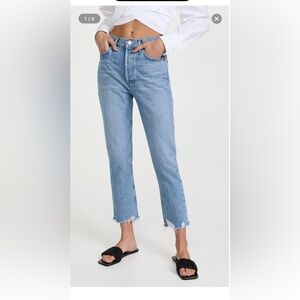 AGOLDE Riley High Rise Straight Crop Jeans